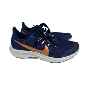 Nike Zoom Pegasus 35.5 Unisex 3.5Y Navy Blue Bronze Running Athletic Gym Sneaker